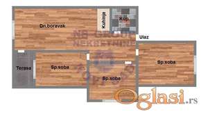 Troiposoban stan  u Futogu 71m2