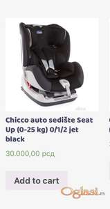 Chicco isofix auto sedište - kao novo
