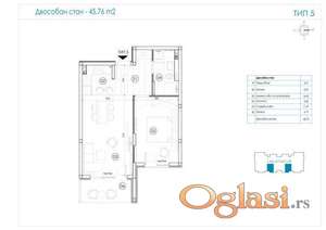 Dvosoban stan 46m2 - Belfortska - Ledine - Lux ID#2962