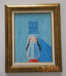 Slika - Na zimskom suncu, akril na platnu.