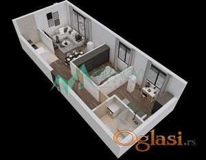 Petrovaradin - Dvoiposoban stan 66 m3 u izgranji 