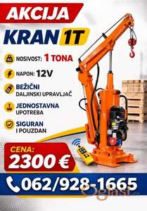 KRAN 1T - AKCIJA 2300 EURA | DALJINSKI | ODMAH DOSTUPAN