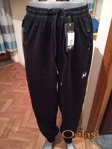 Kvalitetna muska pamucna trenerka donji deo No Copy Veliki broj 6XL Crna Novo