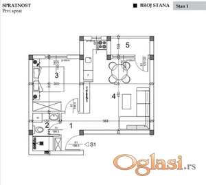 Veternik-Lep Dvosoban stan 41 m2 sa Parking Mestom- Izgradnja-povrat PDV-065/385 8880