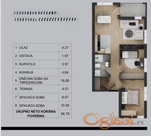 Trosoban stan izgradnja PDV parking