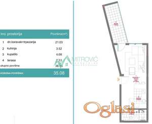 Na prodaju garsonjera u izgradnji 35 m² – Telep, Novi Sad  (šifra: 1004075) 