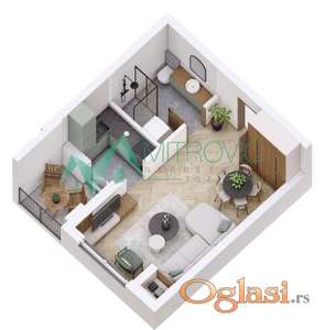 Petrovaradin, Jednosoban stan 31m2 u izgradnji sa povratom PDV 