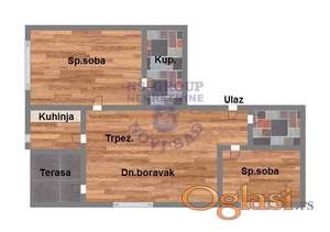 Trosoban 53m2 Popovica