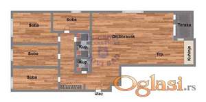 Penthouse 220m2 + terasa koja pripada samo ovom stanu od 250m2.