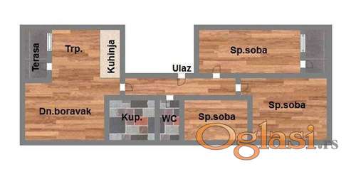 Klisa-Troiposoban stan u izgradnji - 71m2