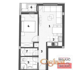 KOD SOMBORSKOG BULEVARA, 52m2, Dvosoban Nov, Useljiv