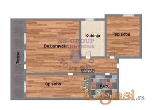 - 63m2 - Odličan trosoban stan - Nova Detelinara -