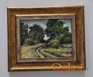 Ulje na medijapanu - Pejzaz Prolece