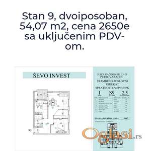 Novi Sad, Petrovaradin, fenomenalan dvoiposoban stan, 54,07m2, direktno od investitora!