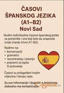 ČASOVI ŠPANSKOG JEZIKA - NOVI SAD/ONLINE (A1-B2)