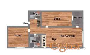 Trosoban - Adice - pdv - 57m2