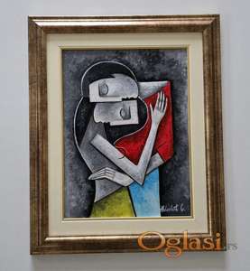 Ulje na platnu - Zagrljaj, prelepa slika!