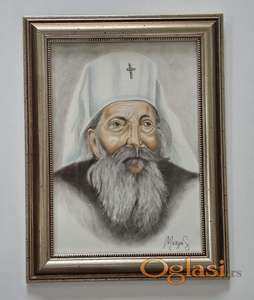 Slika - Patrijarh Pavle, tehnika pastel.