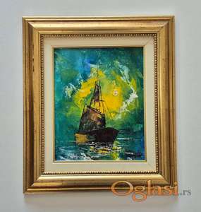 Ulje na platnu - Brod u noci, prelepa slika!