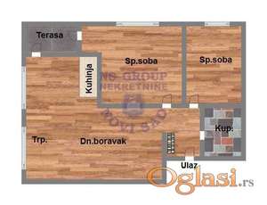 Trosoban 53m2 Bulevar patrijarha Pavla