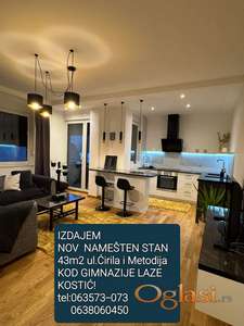 POTPUNO NOV DVOSOBAN NAMESTEN STAN IZDAJEM