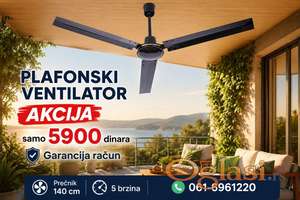 Metalni plafonski ventilator ELV31 crni