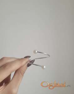 Prsten za salvete - srebro/manji beli biser