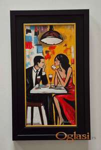 Ulje na platnu - Vecernji izlazak, prelepo!