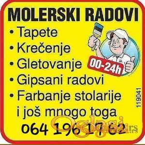 Moleri  Novi Sad  Krečenje, gletovanje, tapete