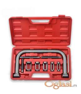 Alat za opruge ventila motora  Alat za opruge ventila glave motora Za putnička vozila i motocikle Veličine: 175 mm Max. dubine: 125 mm Veličine adaptera:  16-14.5 mm, 19-16.5 mm, 23-21 mm, 25-23 mm, 30-28.5 mm  Ukoliko zelite da porucite Posaljite poruku  1 Ime i prezime 2 Ulica i broj 3 Mesto i postanski broj 4 Broj telefona za kontakt