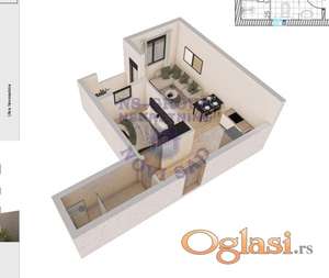 Dvosoban stan u Sremskoj Kamenici,40m2