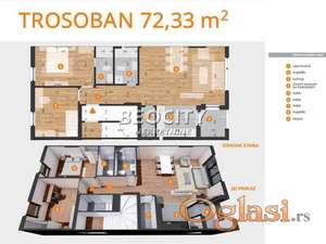 Novi Sad, Telep, Heroja Pinkija, 3.0, 72m2