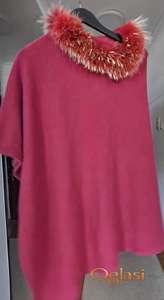 Pončo od kašmira sa krznom