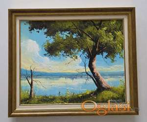 Ulje na platnu - Letnji pejzaz, prelepa slika!