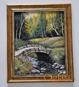 Ulje na lesonitu - Most tisine, prelepa slika!