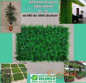 Veštački zeleni zidovi  20(60x40) 1280 din/kom