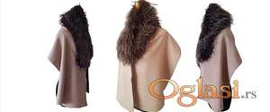 🧣 MINI PELERINA KASHMIR 100% sa francuskim Eko Krznom Tissavel -Super Cena!