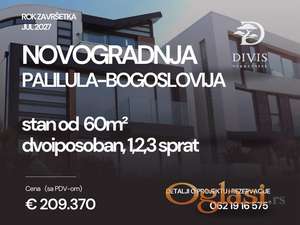 Dvosoban stan u novogradnji kod Bogoslovije, 60m2