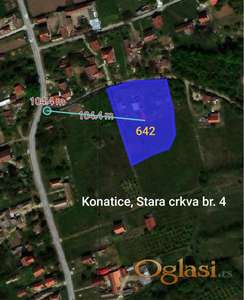 PRODAJA 15 ARI PLACA KOD CRKVE U KONATICAMA