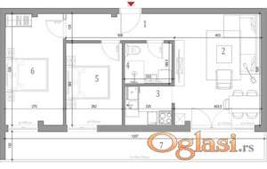 Klisa trosoban stan u izgradnji 71m2.