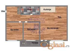 Trosoban stan u izgradnji na Telepu