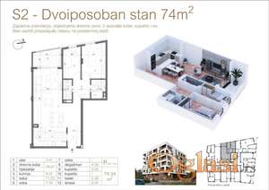 1320 EUR /m2 sa PDV-om - Komforan dvoiposoban stan u izgradnji u Čalijama