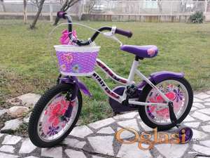 Prodajem biciklu za devojcice 16" sa pomocnim tockicima