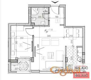 PODBARA, 45m2, Jednoiposoban sa pdv