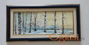 Ulje na platnu - Duguljasta zima, prelepa slika!