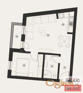 PODBARA, 42m2, Dvosoban sa pdv