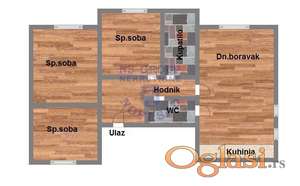 Četvorosoban stan, 70m2,Novi Majur