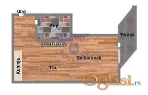 Jednosoban stan na Bulevaru Patrijarha Pavla,39m2