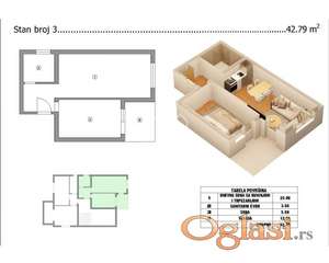 Novogradnja, jednoiposoban stan-Branko Bjegović ID#2410