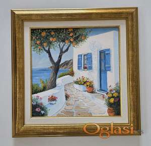 Ulje na platnu - Plava vrata, prelepa slika!